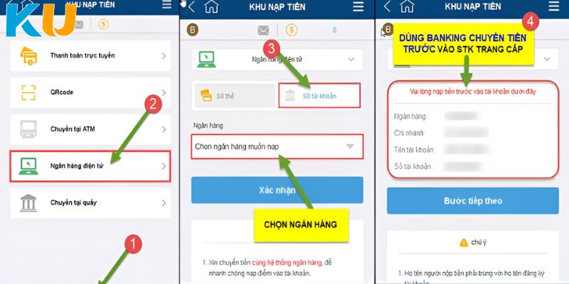 Các bước thanh toán qua ngân hàng trực tuyến